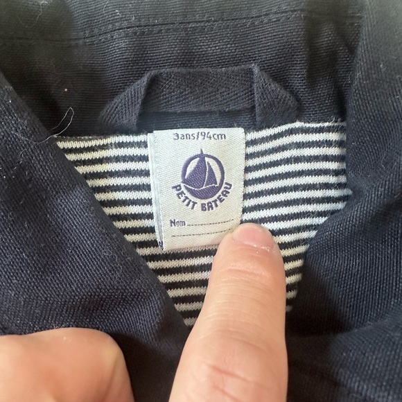 Petit bateau cotton canvas pea coat lined size 3 - Picture 2 of 3